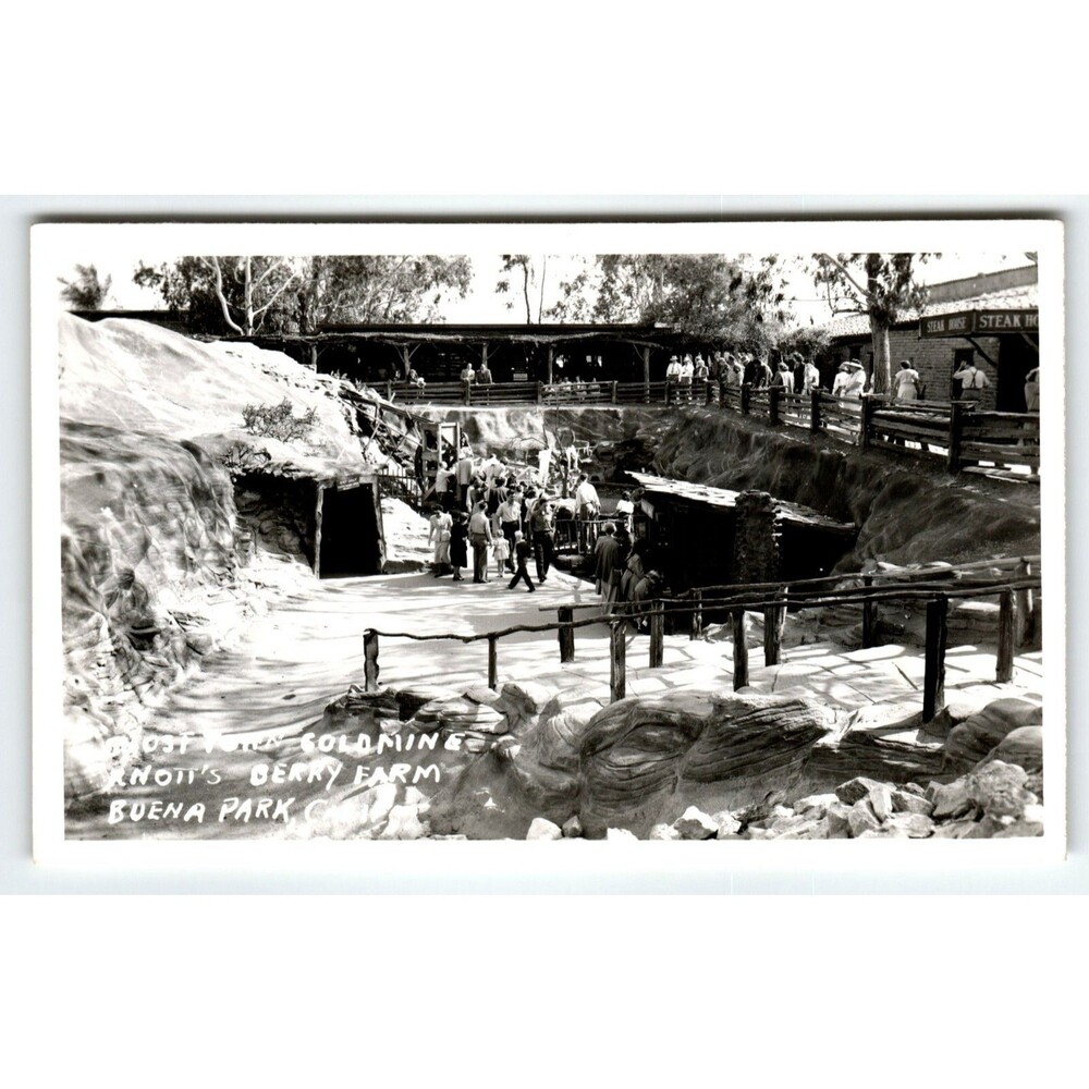 Ghost Town Goldmine Knott's Berry Place Buena Park Ca. RPPC Real Photo Postcard